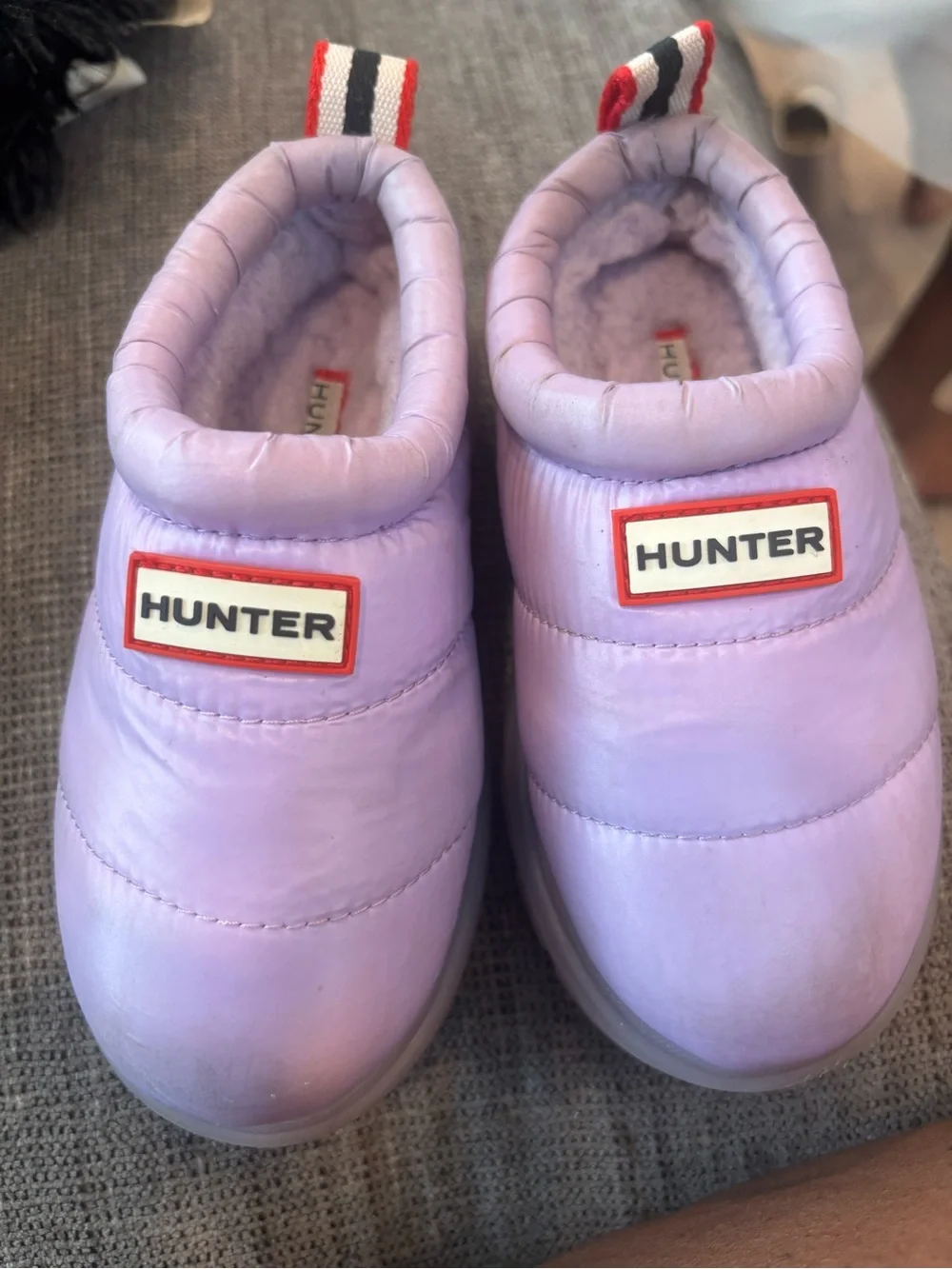 Hunter Kids' Lavender Quilted Slip-On Mules